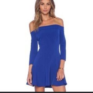 REVOLVE X NBD Royal Blue Off the Shoulder Mini Skater Dress | Size S